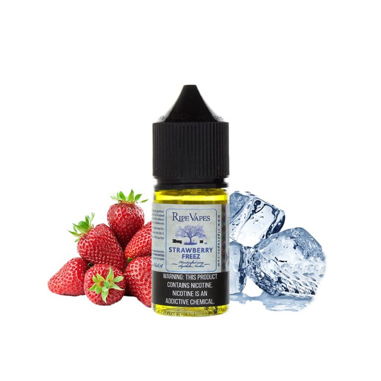 سالت نیکونیتن رایپ ویپز توت فرنگی یخ RIPE VAPES STRAWBERRY FREEZ 1 Ripe Vape Synthetic Salt 30ml StrawberryFreez4 768x768 1