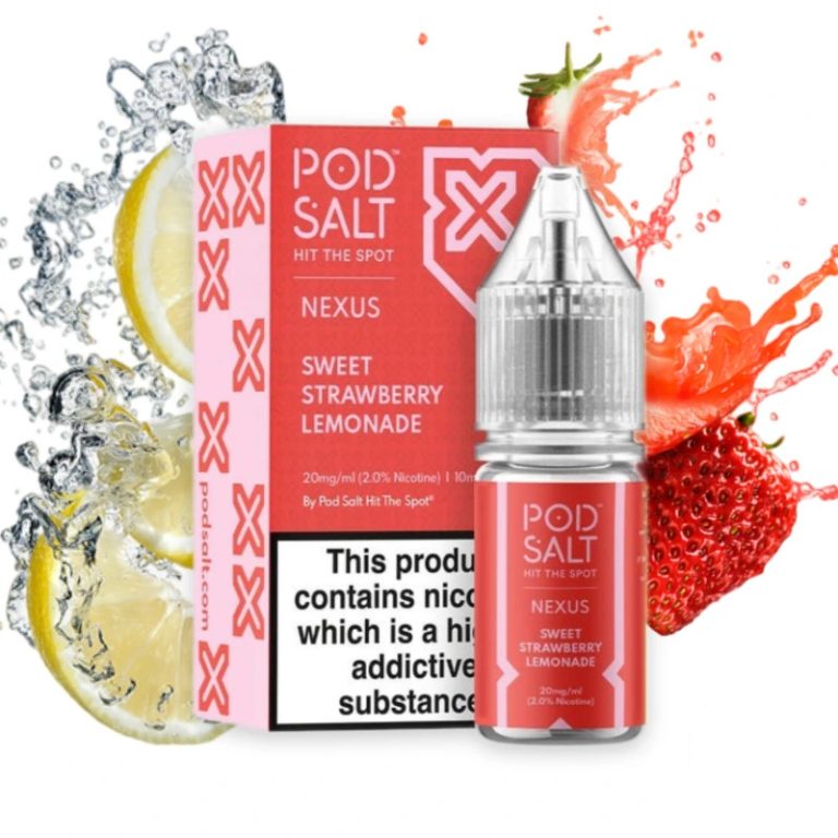 پاد سالت لیمو توت فرنگی یخ Pod Salt Sweet Strawberry Lemonade Ice Edition 1 ezgif 5 f93cd7adac 768x768 1