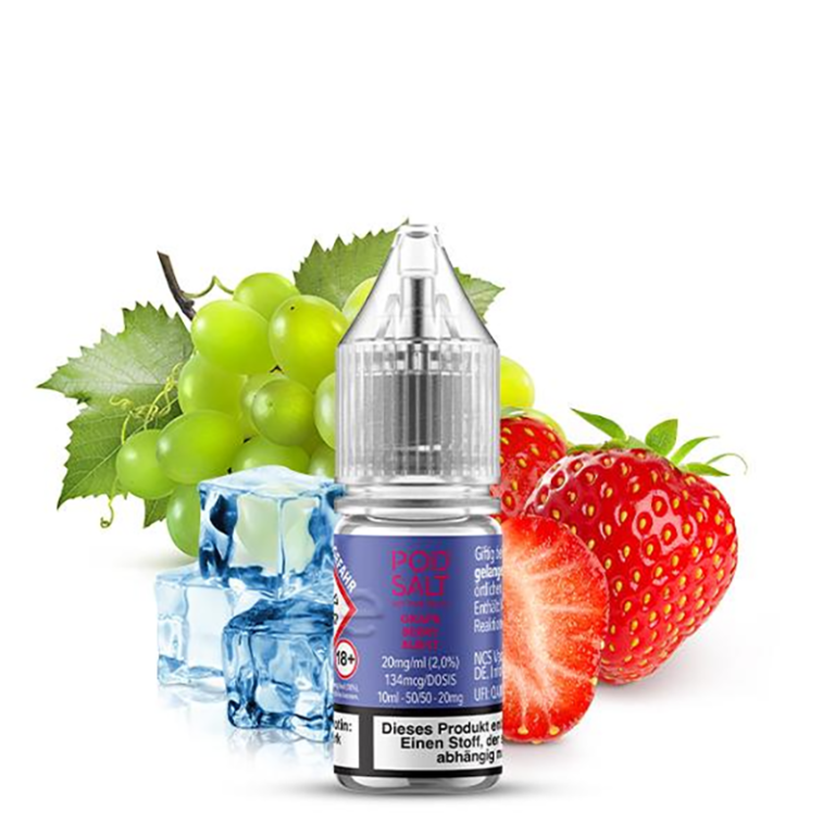 سالت پاد سالت انگور توت فرنگی یخ Pod salt Grape Berry Burst Ice 30ml 1 pod grape berry bust nikotinsalz 1 600x600 copy 768x768 1