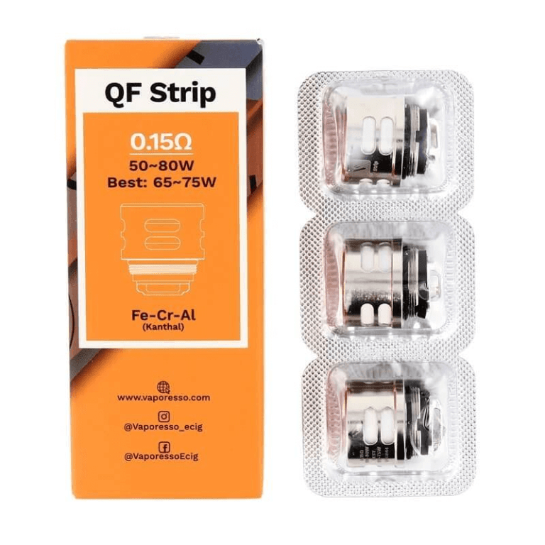 کویل لوکس ویپرسو VAPORESSO SKRR QF REPLACEMENT COILS 1 vaporesso qf strip 015 ohm resistance 1 768x768 1